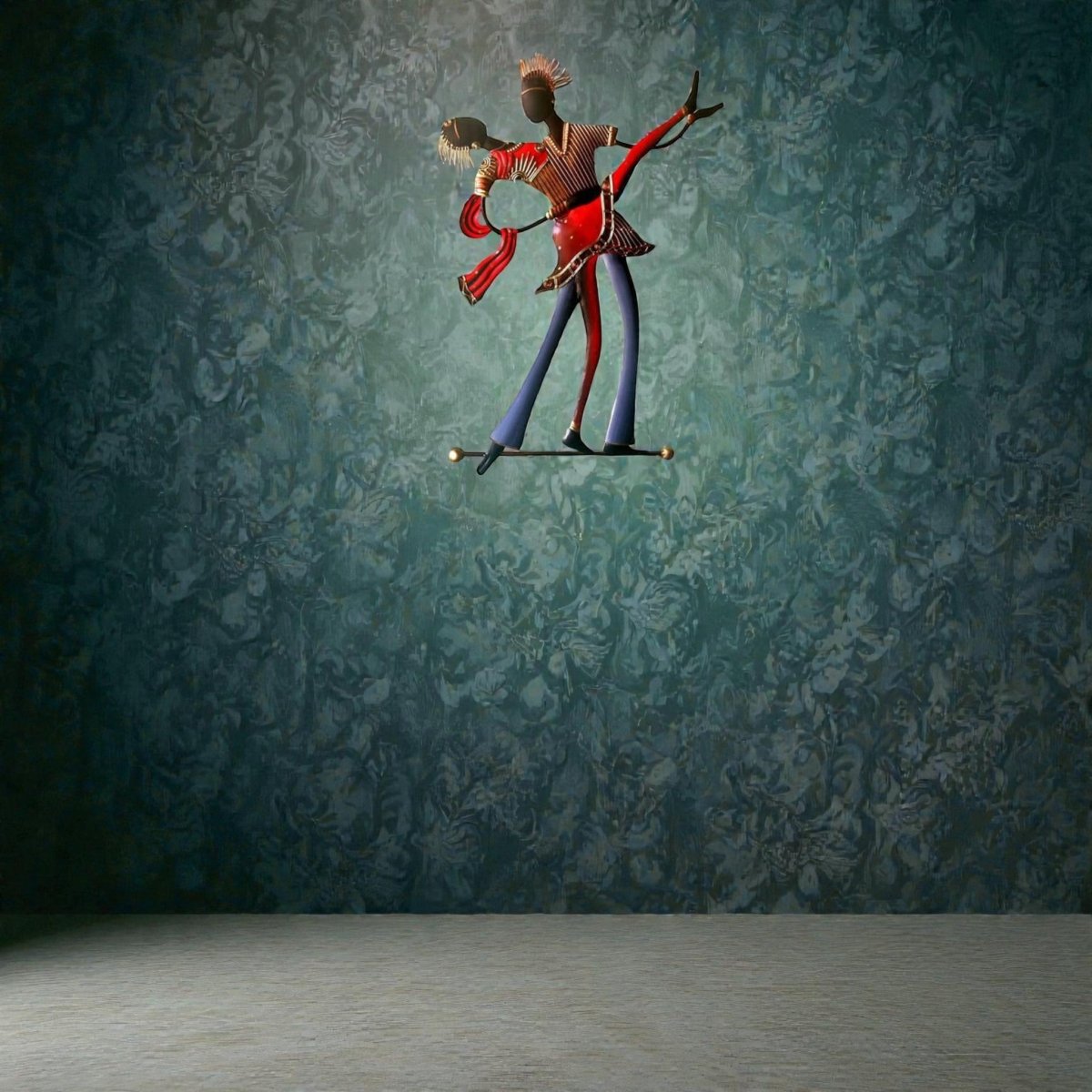 The Spirit of Motion: Modern Ethnic Dancing Couple Decor (24 x 20 Inches)