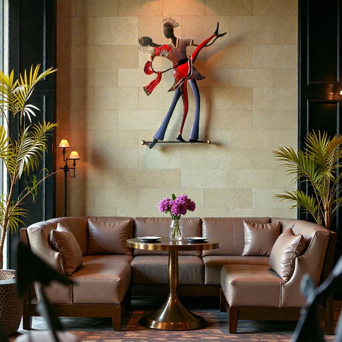 The Spirit of Motion: Modern Ethnic Dancing Couple Decor (24 x 20 Inches)