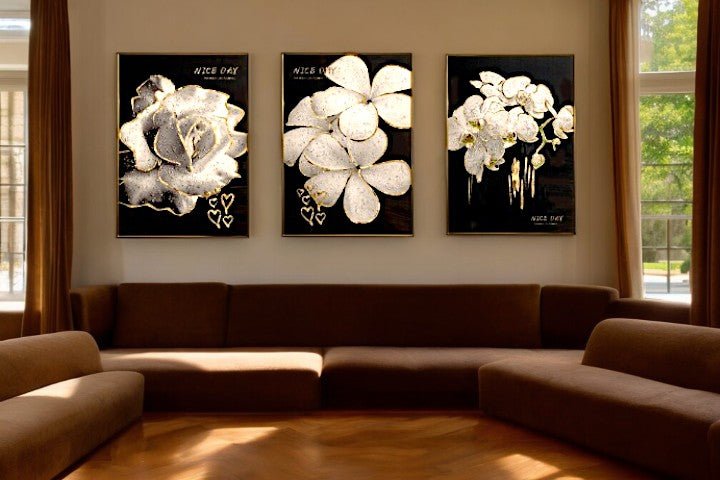 The Stellar Silhouette Crystal Glass Painting Set of 3 (150 x 70 Cm)