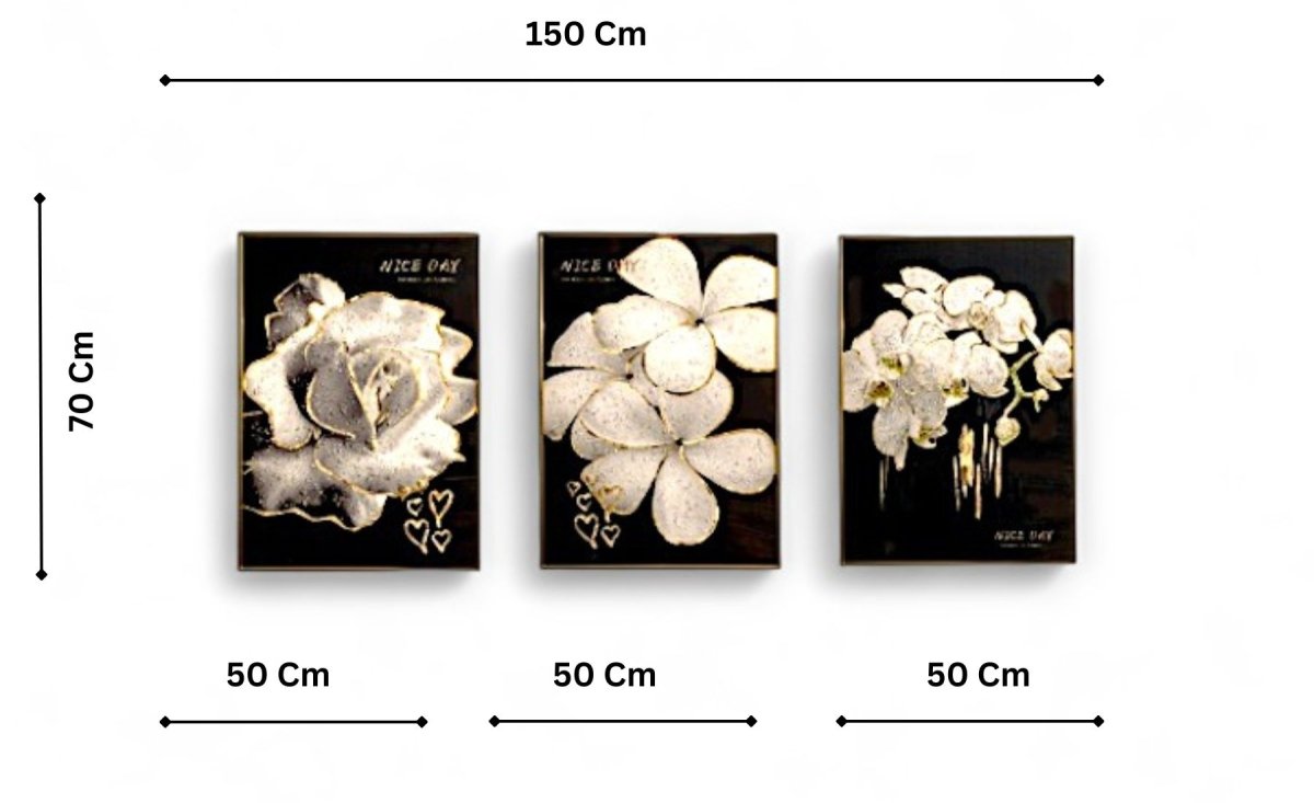 The Stellar Silhouette Crystal Glass Painting Set of 3 (150 x 70 Cm)