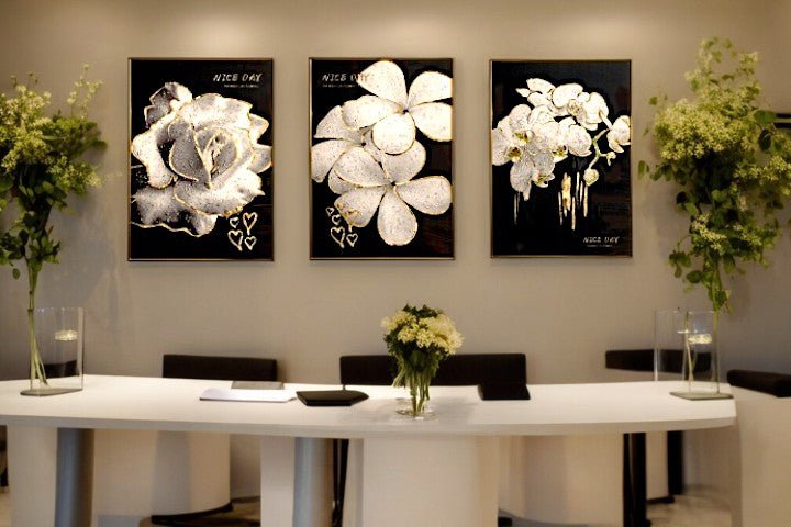 The Stellar Silhouette Crystal Glass Painting Set of 3 (150 x 70 Cm)