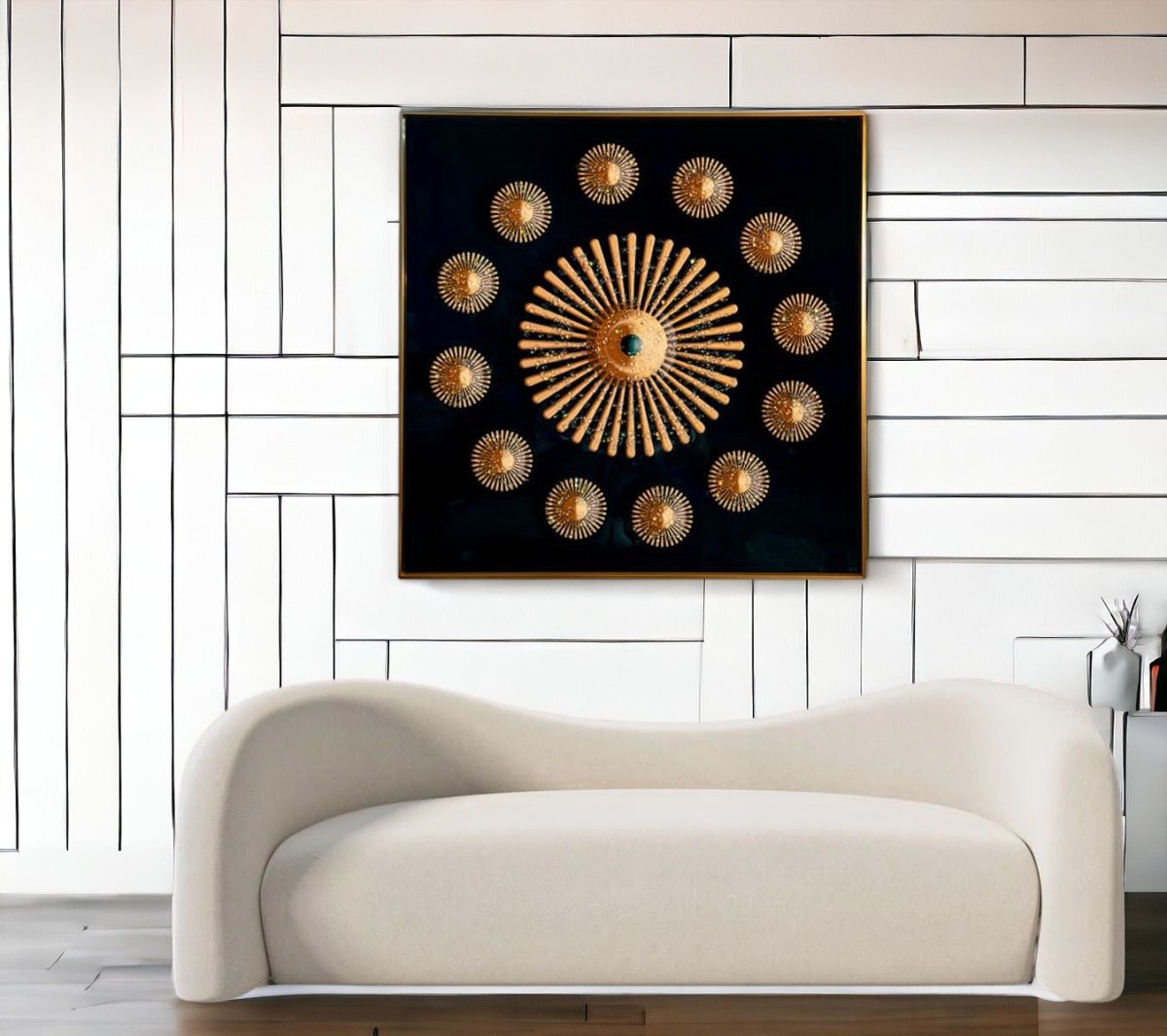 The Sun and the Stars Crystal Wall Painting (60 x 60 cms)