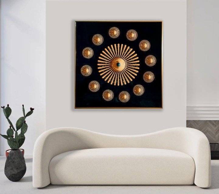 The Sun and the Stars Crystal Wall Painting (60 x 60 cms)