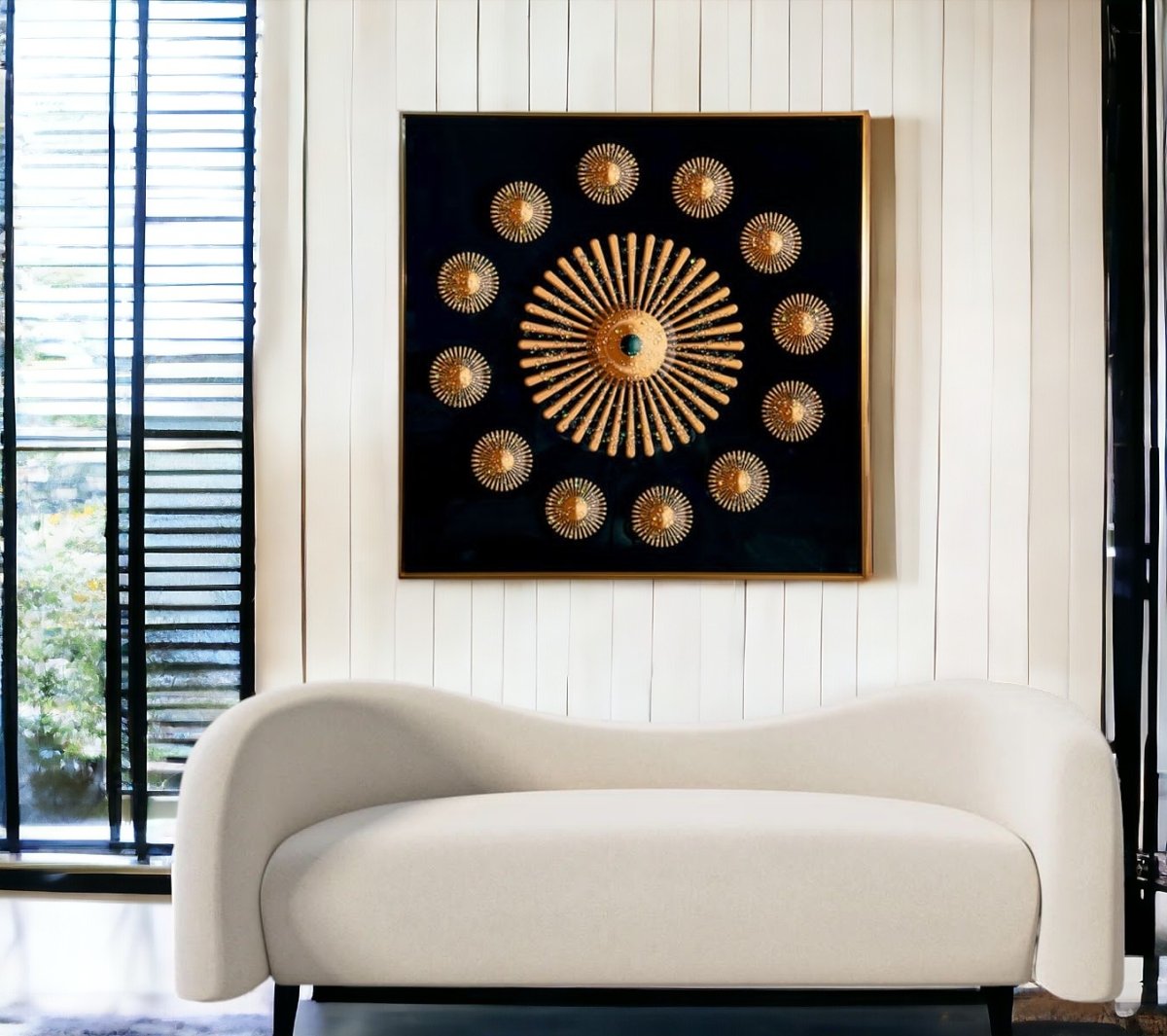 The Sun and the Stars Crystal Wall Painting (60 x 60 cms)