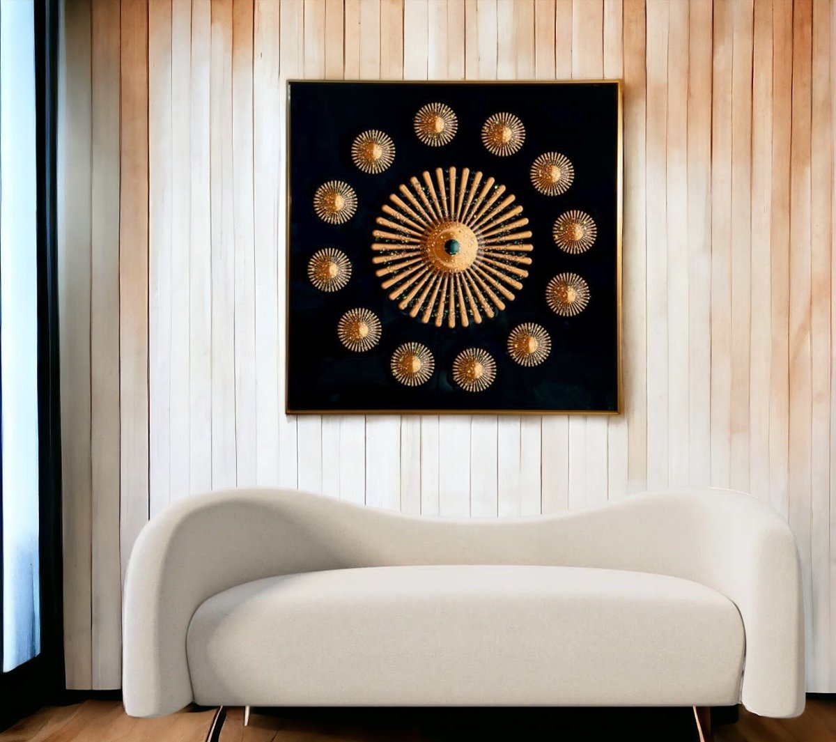 The Sun and the Stars Crystal Wall Painting (60 x 60 cms)