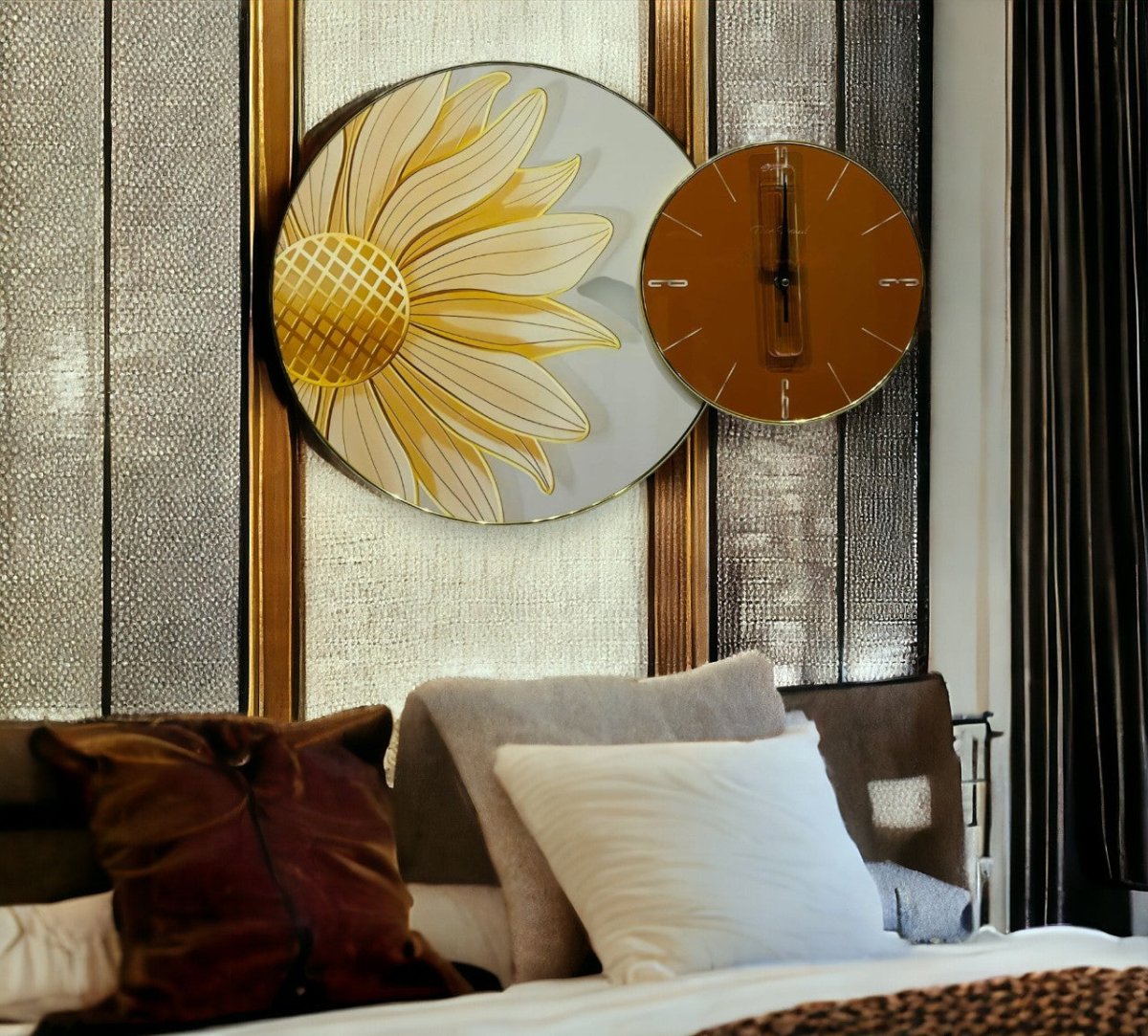 The Sunny Sunflower Crystal Wall Clock (24 x 16 Inches)