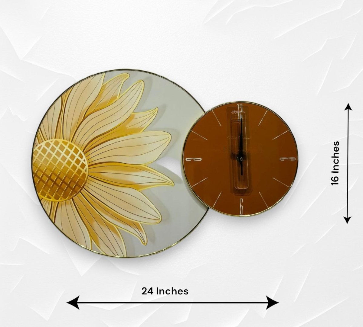 The Sunny Sunflower Crystal Wall Clock (24 x 16 Inches)