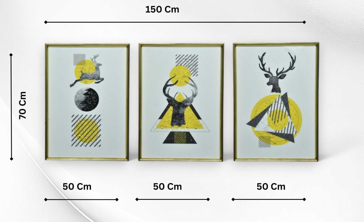 The Sylvan Triad Crystal Glass Painting Set of 3 (150 x 70 Cm)