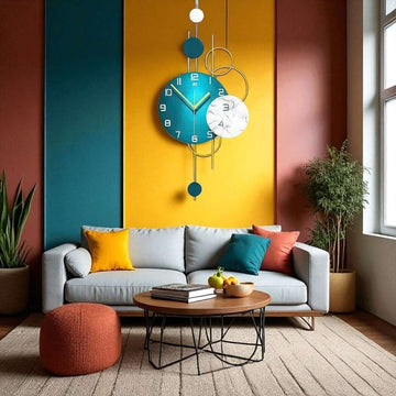 The Teal Symphony Clock (26 x 13.3 Inches)