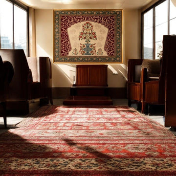 The Timeless Kalamkari: The Floral Alcove (48 x 36 Inches)