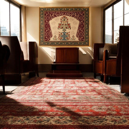 The Timeless Kalamkari: The Floral Alcove (48 x 36 Inches)