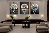 Thumbnail for The Tranquil Night Crystal Glass Painting Set of 3 (150 x 70 Cm)