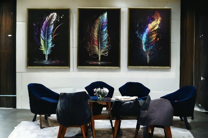 The Triad of Tropics Crystal Glass Painting Set of 3 (150 x 70 Cm)