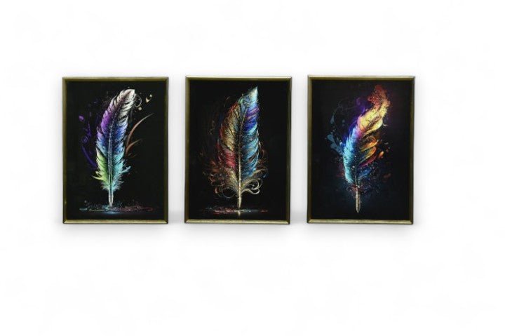 The Triad of Tropics Crystal Glass Painting Set of 3 (150 x 70 Cm)