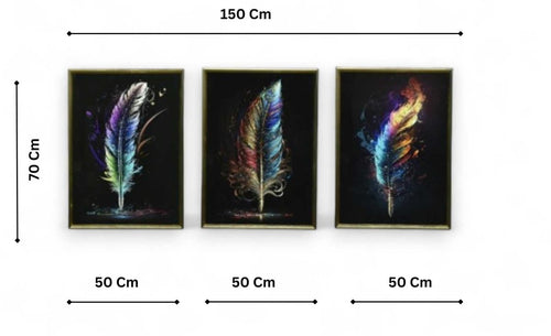 The Triad of Tropics Crystal Glass Painting Set of 3 (150 x 70 Cm)