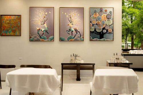 The Triangular Visions Crystal Glass Painting Set of 3 (150 x 70 Cm)