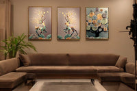 Thumbnail for The Triangular Visions Crystal Glass Painting Set of 3 (150 x 70 Cm)