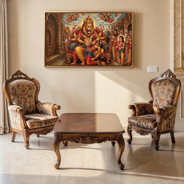 The Triumph of Narasimha: Prahlada’s Protector: The Lion Avatar (48 x 29 Inches)