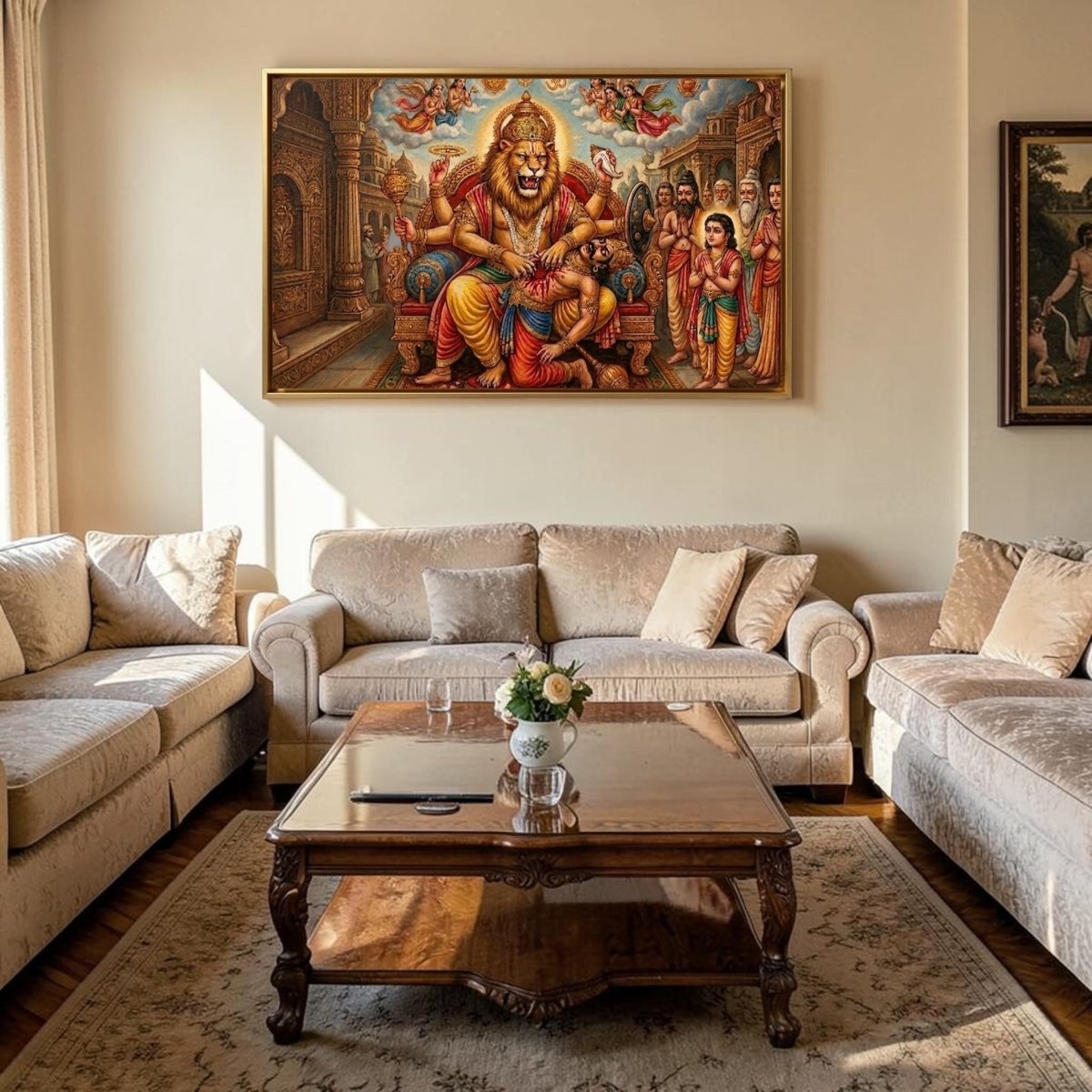 The Triumph of Narasimha: Prahlada’s Protector: The Lion Avatar (48 x 29 Inches)