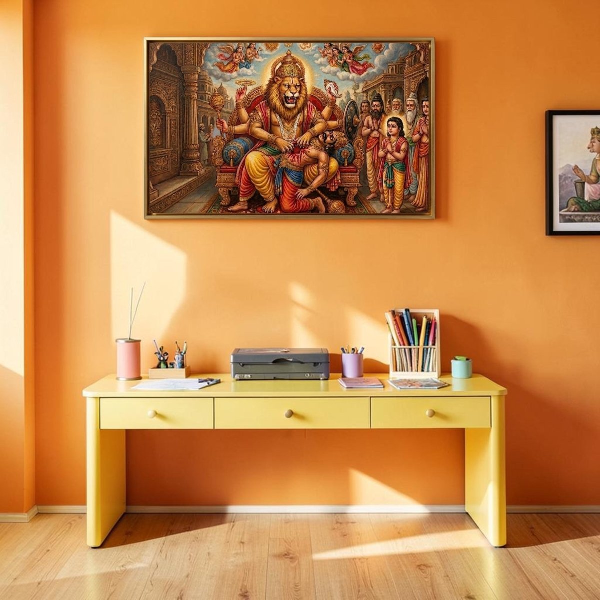 The Triumph of Narasimha: Prahlada’s Protector: The Lion Avatar (48 x 29 Inches)
