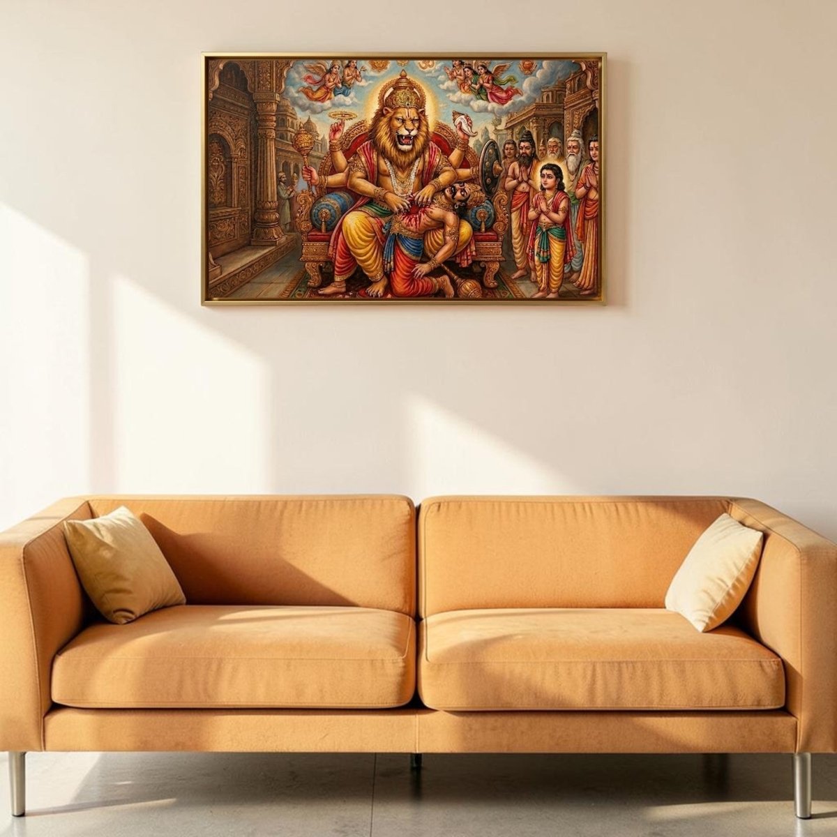 The Triumph of Narasimha: Prahlada’s Protector: The Lion Avatar (48 x 29 Inches)