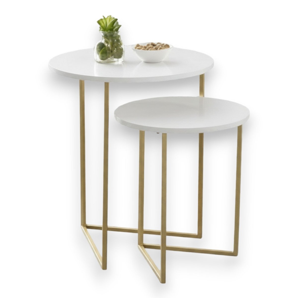 The Triune Sophisticated Triangles End Table for Sofa: Set Of 2