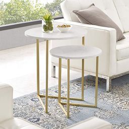 The Triune Sophisticated Triangles End Table for Sofa: Set Of 2