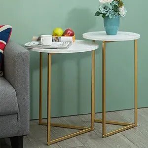 The Triune Sophisticated Triangles End Table for Sofa: Set Of 2