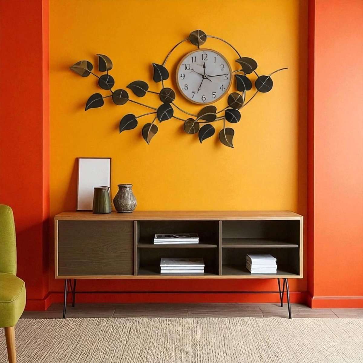 The Two - Tone Leaf Timepiece (35 x 22 Inches)