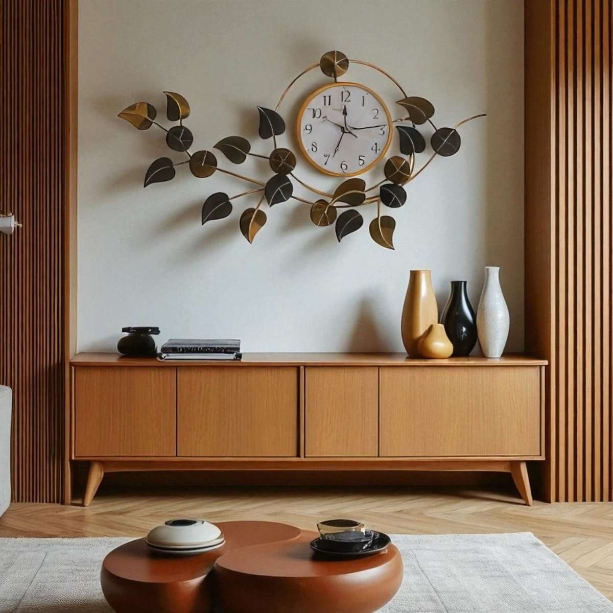 The Two - Tone Leaf Timepiece (35 x 22 Inches)