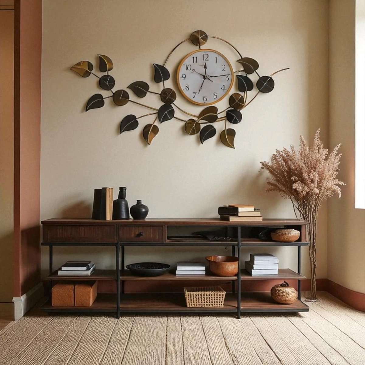 The Two - Tone Leaf Timepiece (35 x 22 Inches)