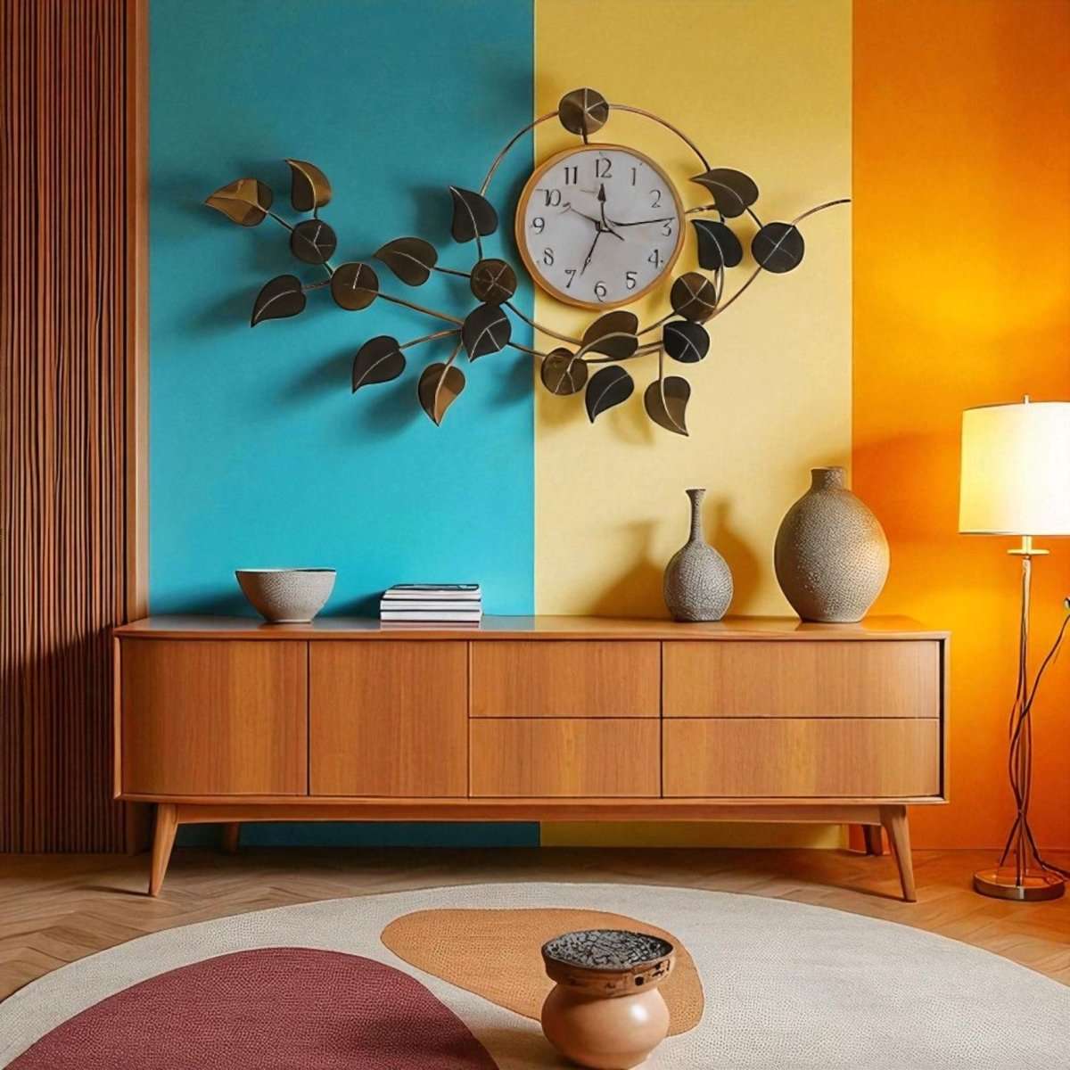 The Two - Tone Leaf Timepiece (35 x 22 Inches)