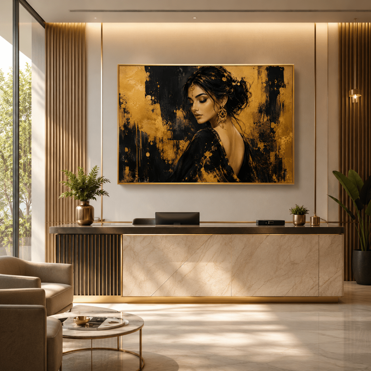 The Unbound Grace – Women Freedom Canvas Painting (36 x 24 Inches)