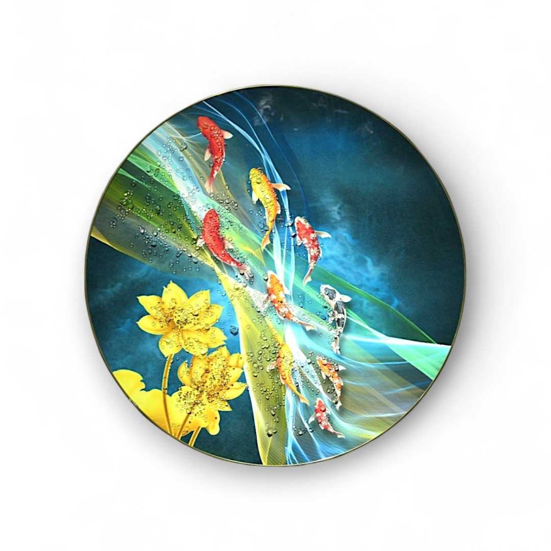 The Underwater Garden Crystal Glass Painting (60 x 60 Cm)