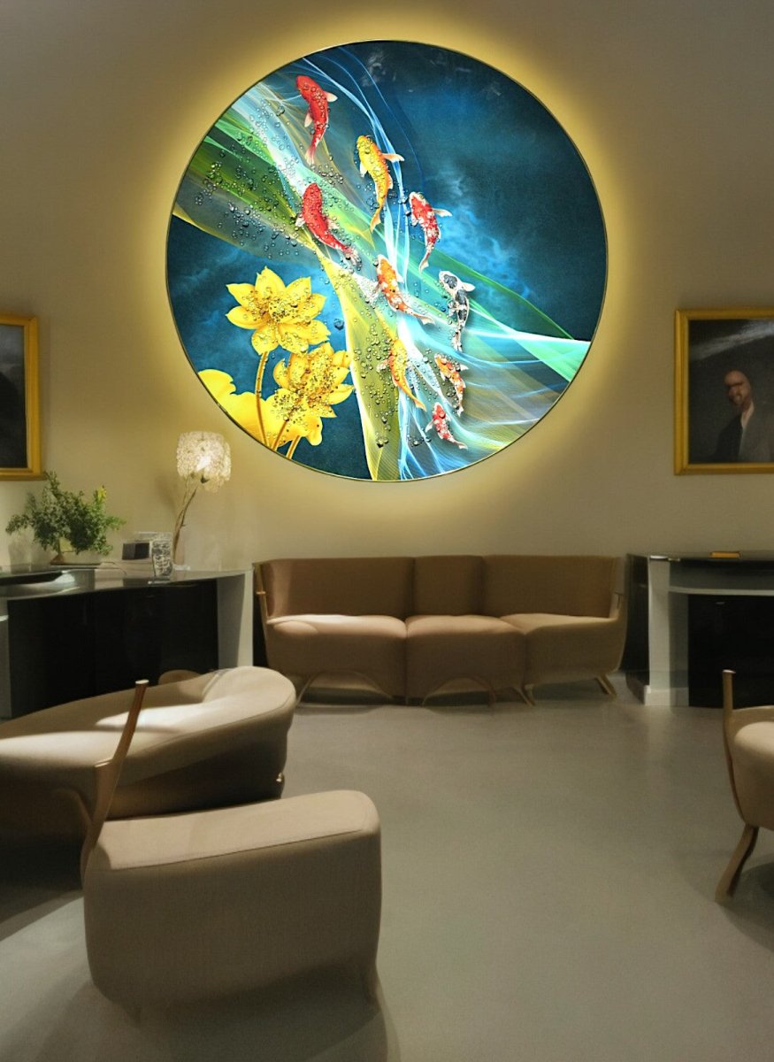 The Underwater Garden Crystal Glass Painting (60 x 60 Cm)