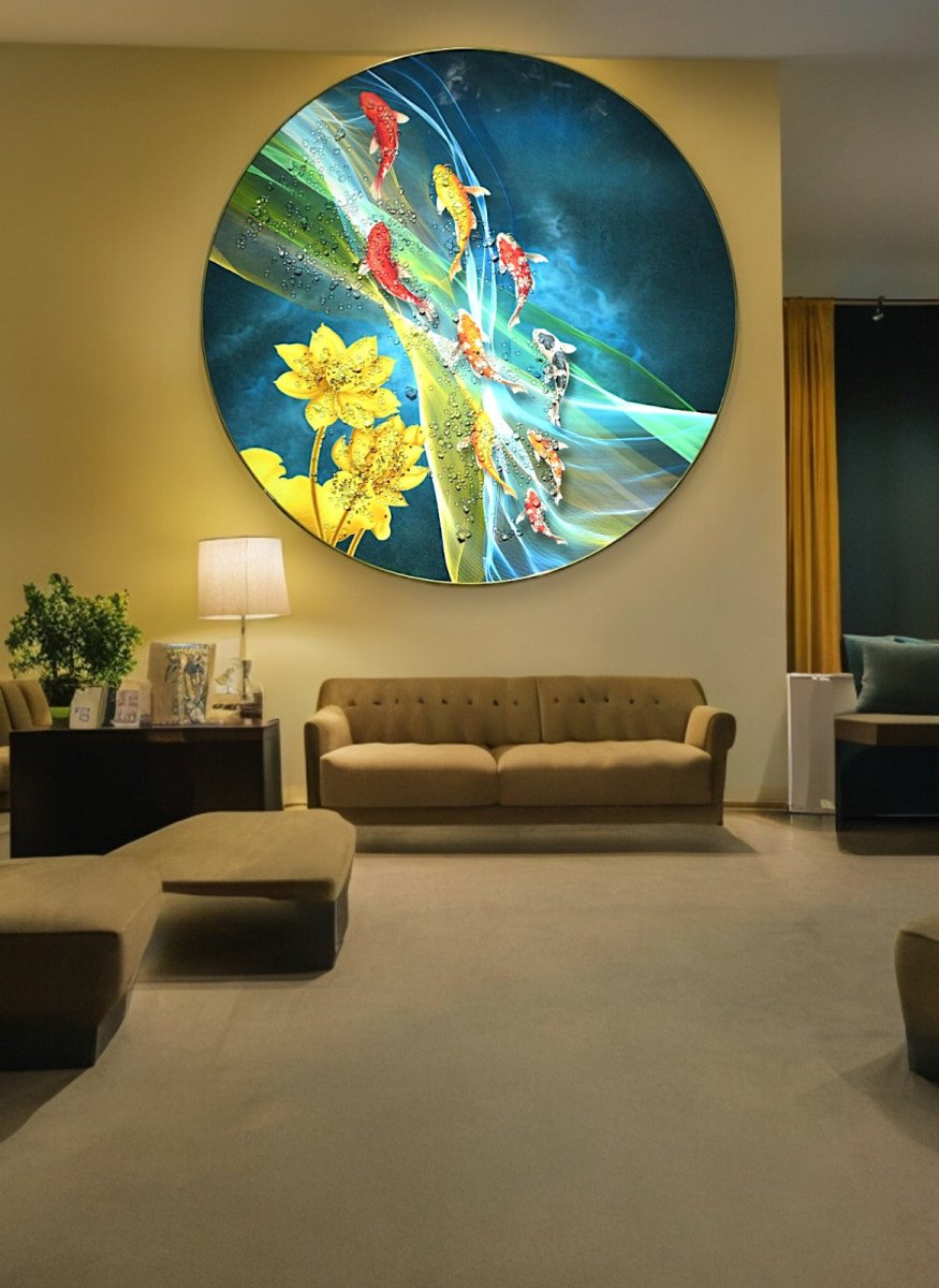 The Underwater Garden Crystal Glass Painting (60 x 60 Cm)