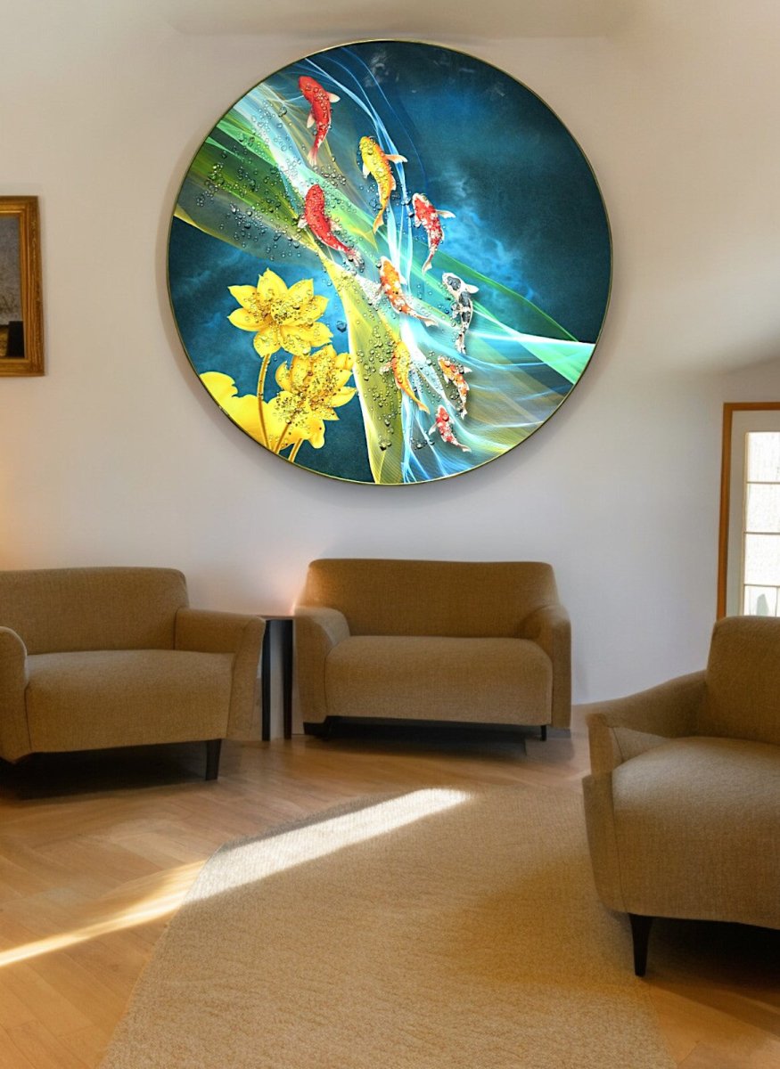 The Underwater Garden Crystal Glass Painting (60 x 60 Cm)