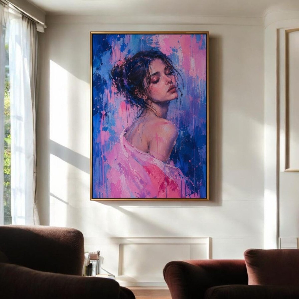 The Velvet Reverie – Abstract Female Portrait Canvas (24 x 36 Inches)