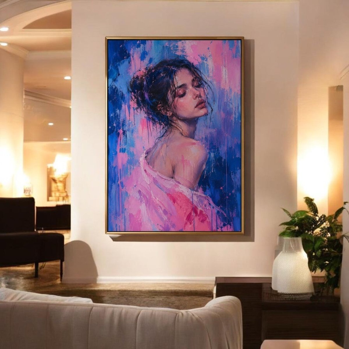 The Velvet Reverie – Abstract Female Portrait Canvas (24 x 36 Inches)