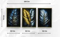 Thumbnail for The Whispering Currents Crystal Glass Painting Set of 3 (150 x 70 Cm)