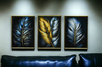 Thumbnail for The Whispering Currents Crystal Glass Painting Set of 3 (150 x 70 Cm)