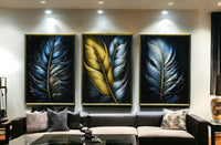 Thumbnail for The Whispering Currents Crystal Glass Painting Set of 3 (150 x 70 Cm)