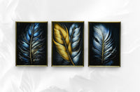 Thumbnail for The Whispering Currents Crystal Glass Painting Set of 3 (150 x 70 Cm)