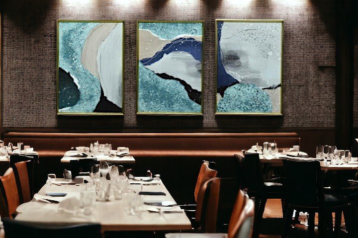 The Whispering Lagoon Crystal Glass Painting Set of 3 (150 x 70 Cm)