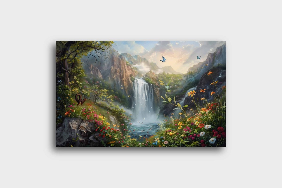 The Whispering Waterfall Canvas Wall Paining (36 x 24 Inches)