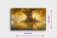Thumbnail for Tranquility Under the Bodhi Tree Canvas Wall Art (36 x 24 Inches)