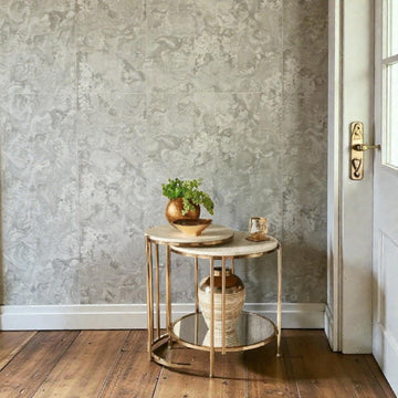 Trapezoid Marble Top Side Table