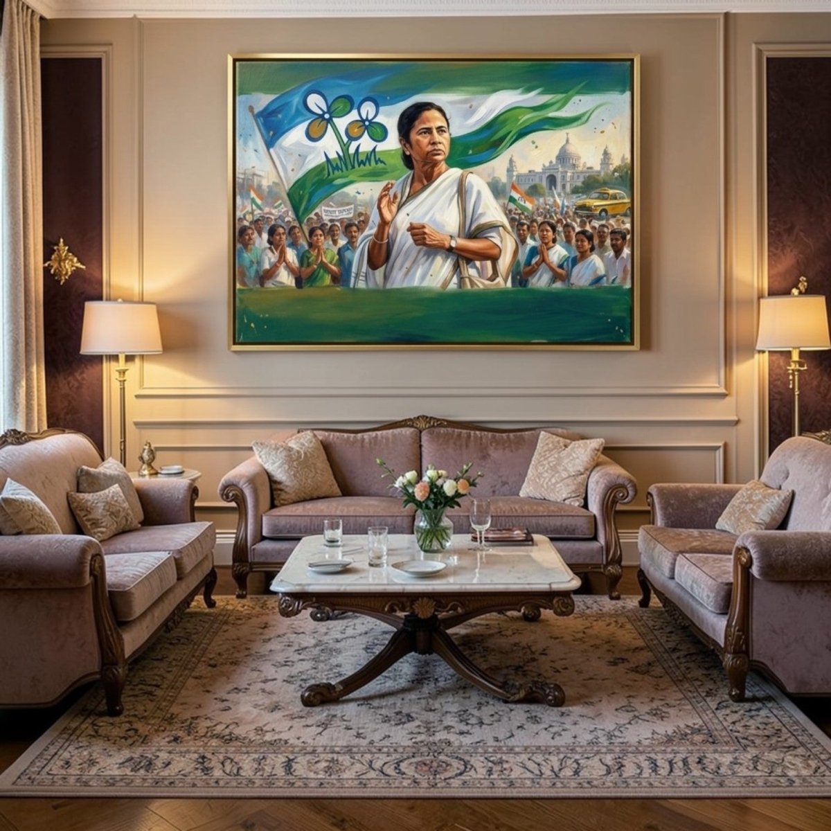 Trinamool Pride: Mamta Banerjee: The Leader Among Her People (36 x 24 Inches)