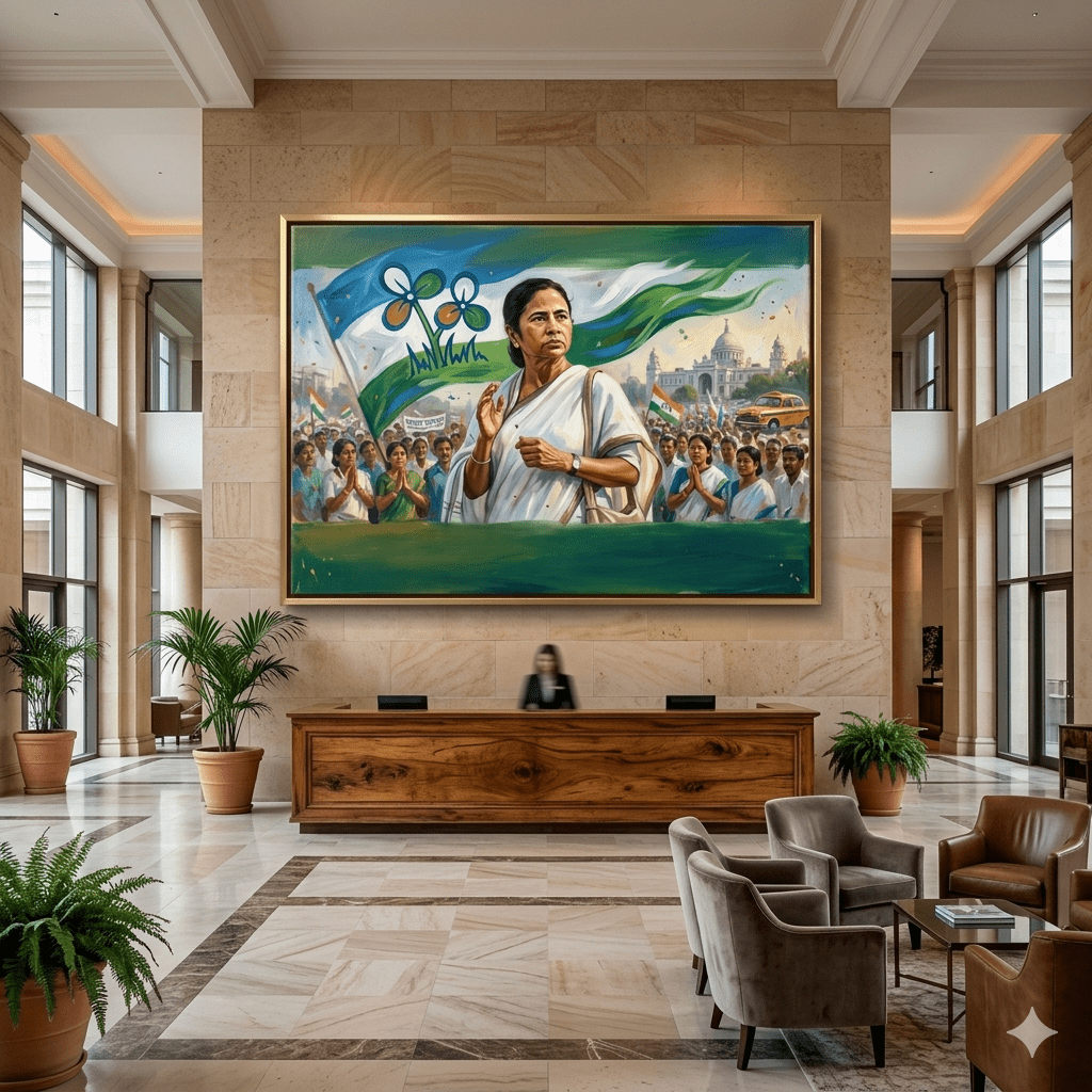 Trinamool Pride: Mamta Banerjee: The Leader Among Her People (36 x 24 Inches)
