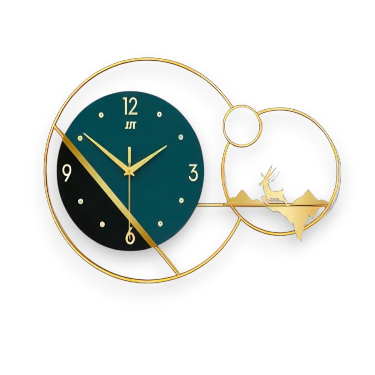 Unique Dual - Function Wall Clock with Deer Scene & Time Display (18.8 x 13.3 Inches)